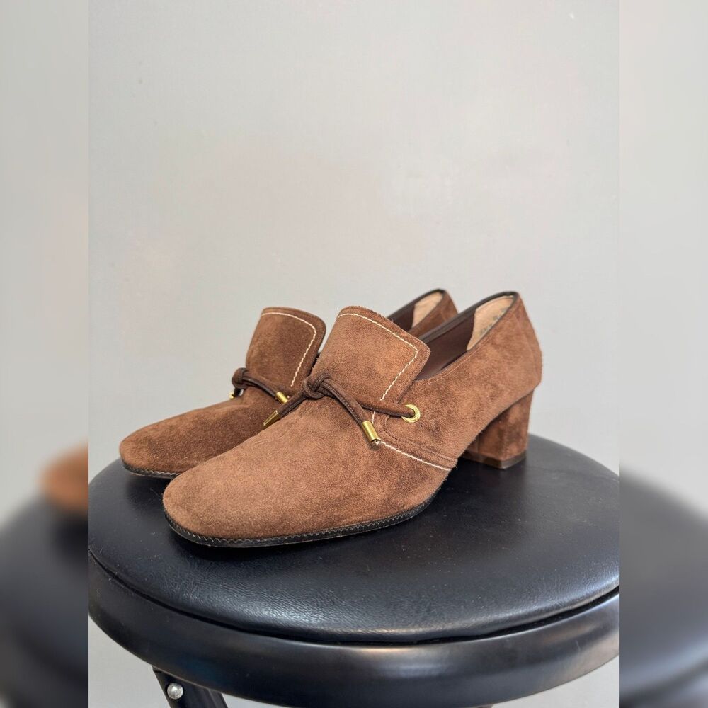 Brown Vintage Life Stride Suede Heels Size 5.5 AA Narrow EUC